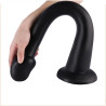DarkSil Gode long Whale Dildo XL 48 x 7cm - Pointe 5.5cm Noir